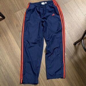 adidas Navy Sweatpants with Red Side Stripes